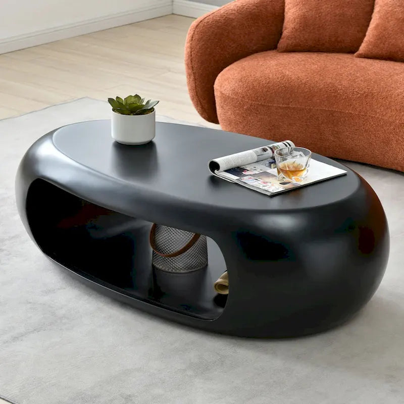 Fiberglass 48.42 Modern Oval Coffee Table for Living Room
